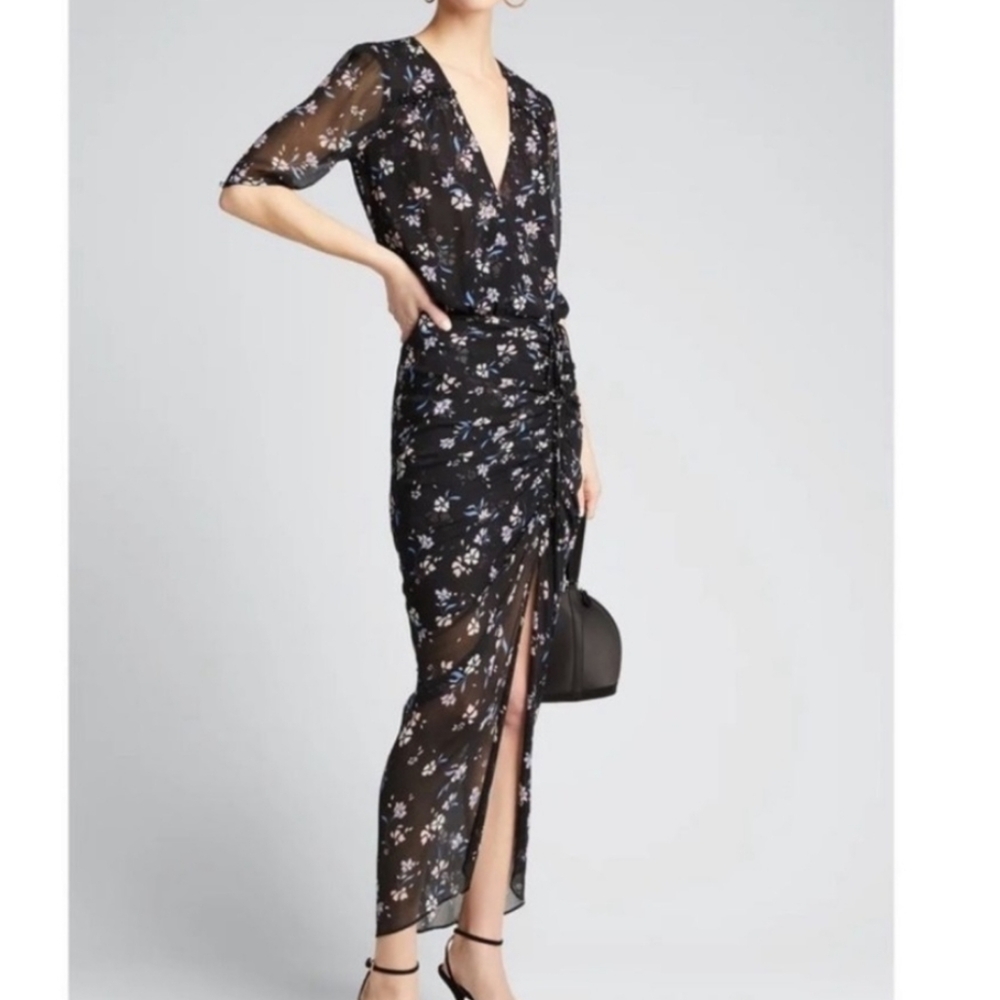 VERONICA BEARD Mariposa silk black multi dress Sz 4